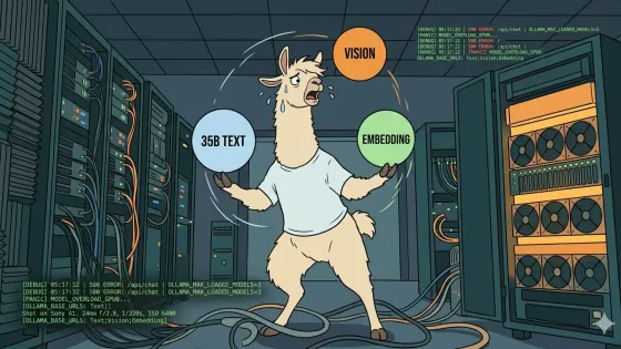 One Ollama Is Not Enough: How I Run Text and Vision Models Side-by-Side on a Single GPU — and Lock Them Behind a Real API Gateway