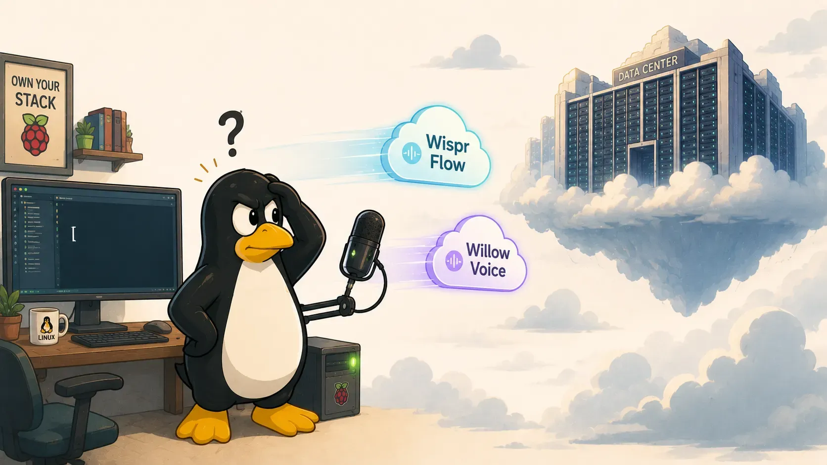 Would you want your voice-to-text options float off to someone else’s server — image generated via ChatGPT