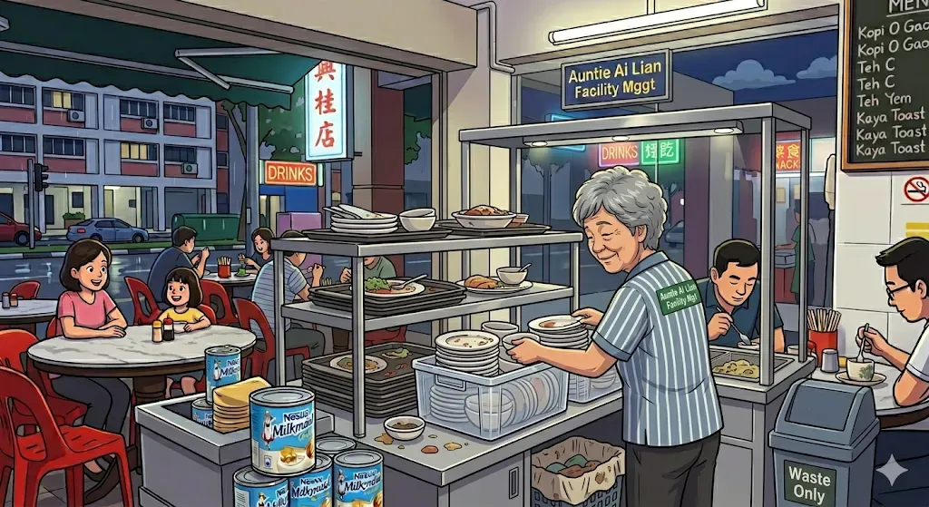 My Auntie — the real person running the store behind my uncle :D — Image generated via Nano banana