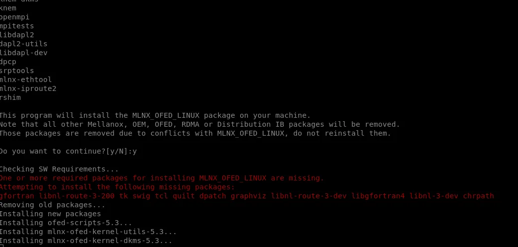 Accept that the script will remove all previous installations and will install new packages, too.